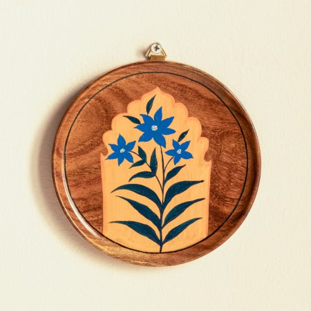 Adhrit Sheesham Wood Wall Hanging, Round Shape.