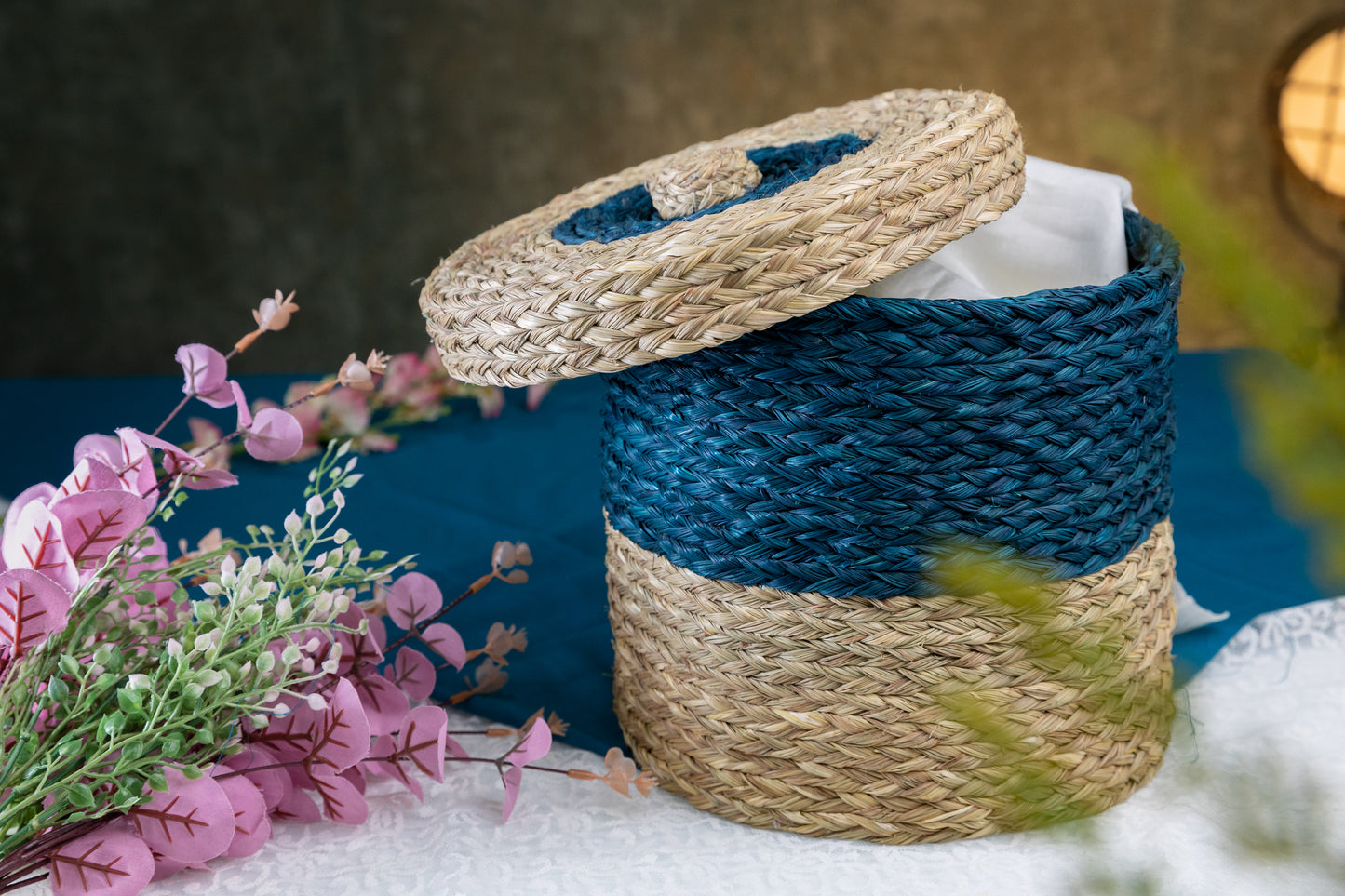 Sabai Indigo Storage Box With Lid