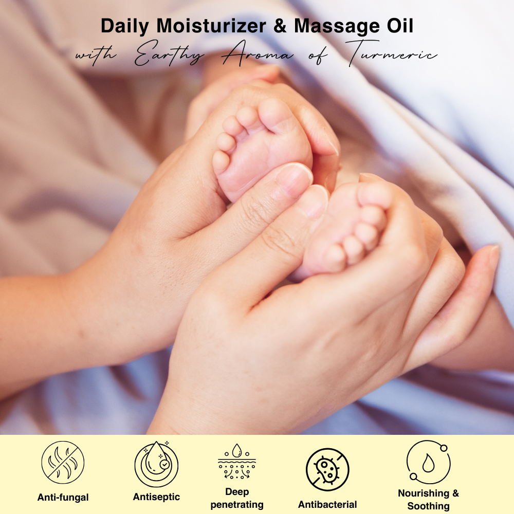 Almond-Turmeric BABY OIL Head To Toe Massage Oil