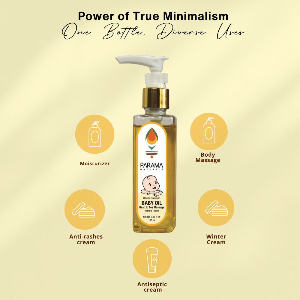 Almond-Turmeric BABY OIL Head To Toe Massage Oil