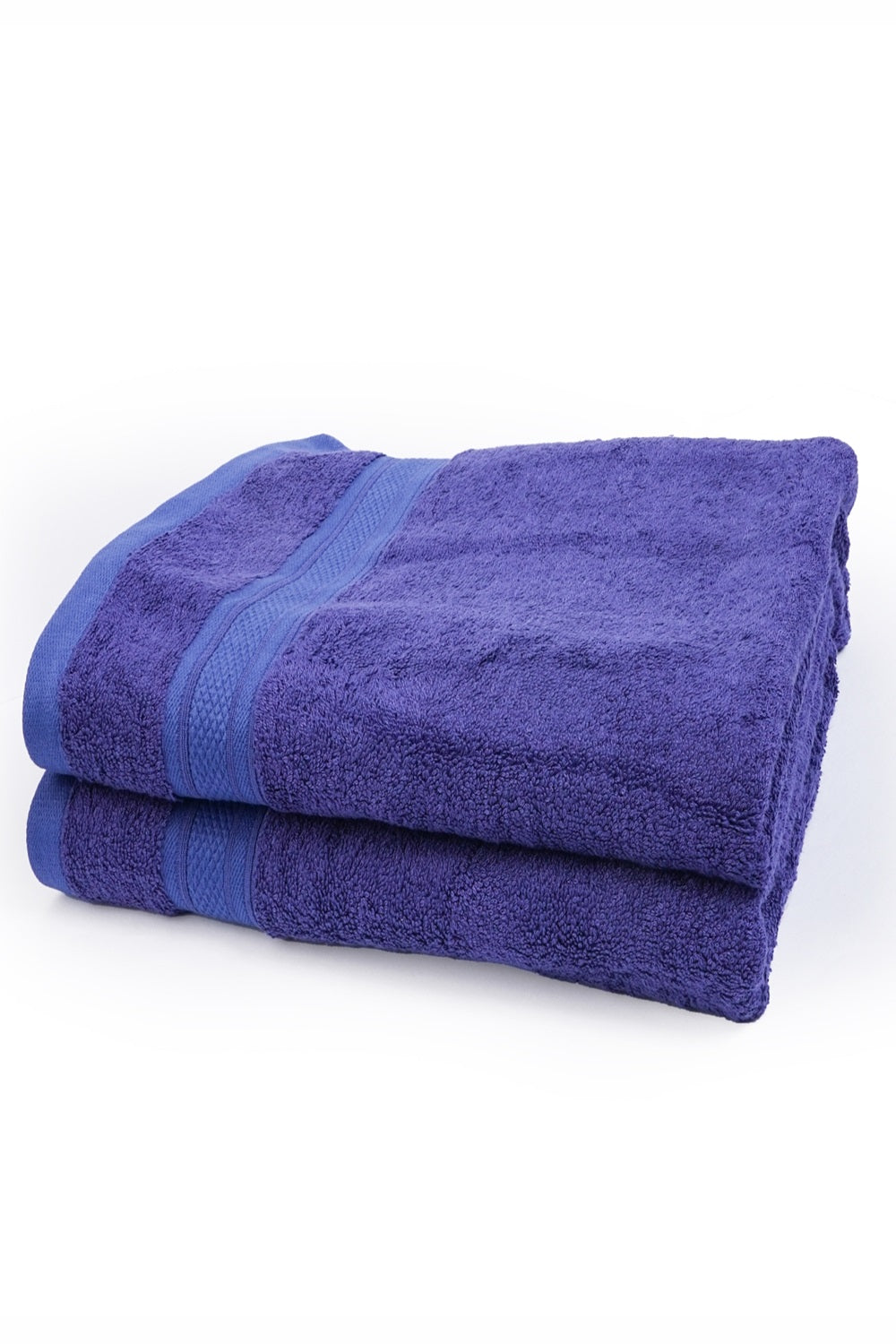 The Karira Collection - Bamboo Cotton Bath Towels And Hand Towels - Festive Blue (Set of 2)