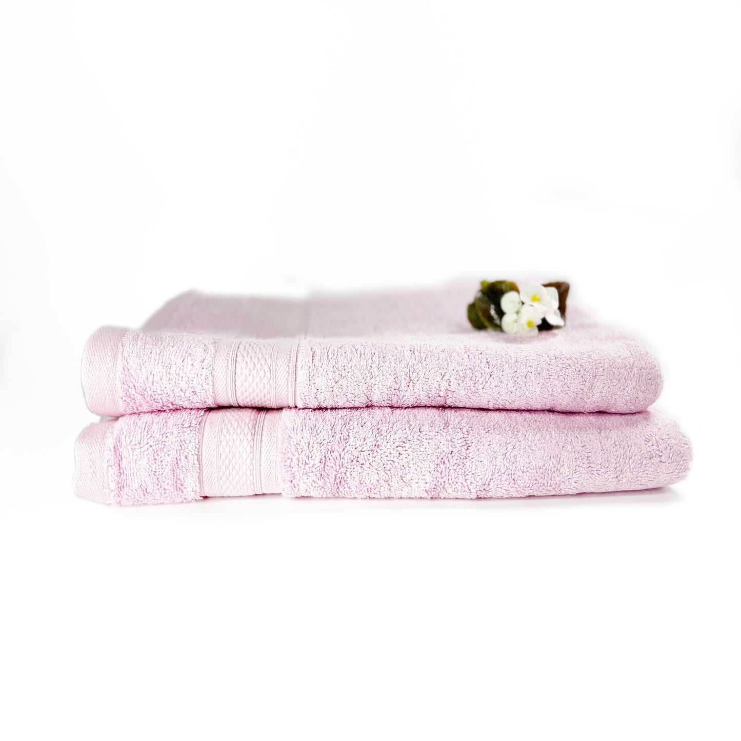 The Karira Collection - Bamboo Cotton Bath Towels (Light Pink)