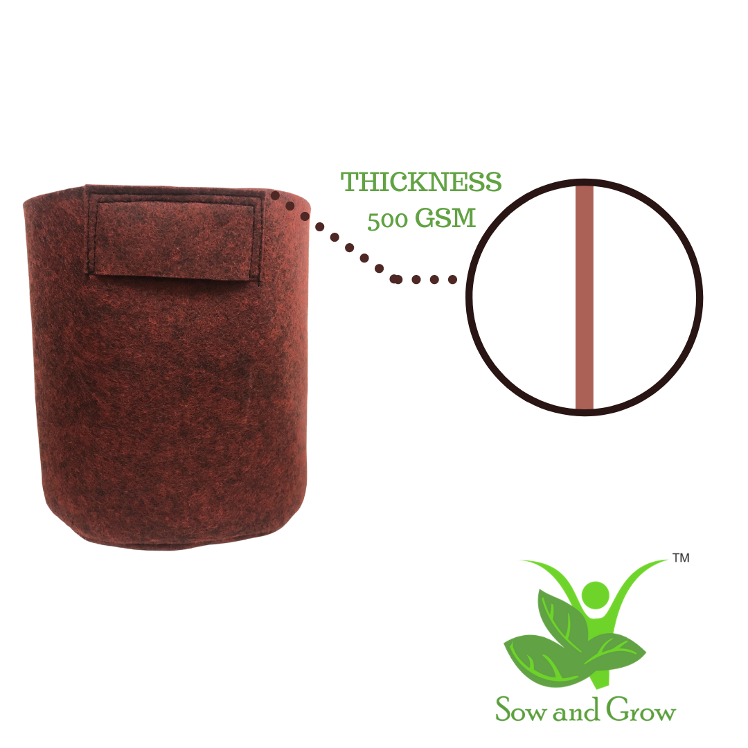 10X10 Inches Round Grow Bag and Tulsi Seeds Grow it Yourself Kit