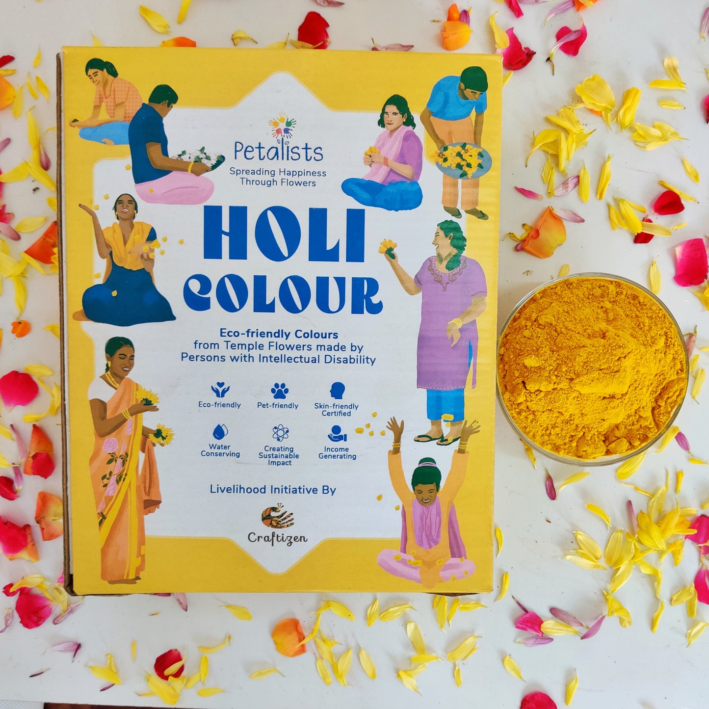 Petalists Eco-Friendly Holi Colours - Yellow