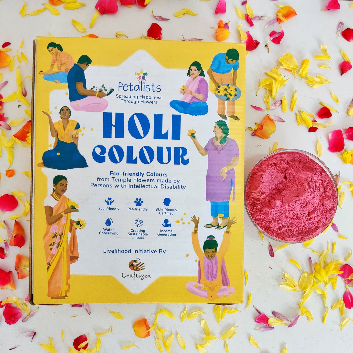 Petalists Eco-Friendly Holi Colours- Pink