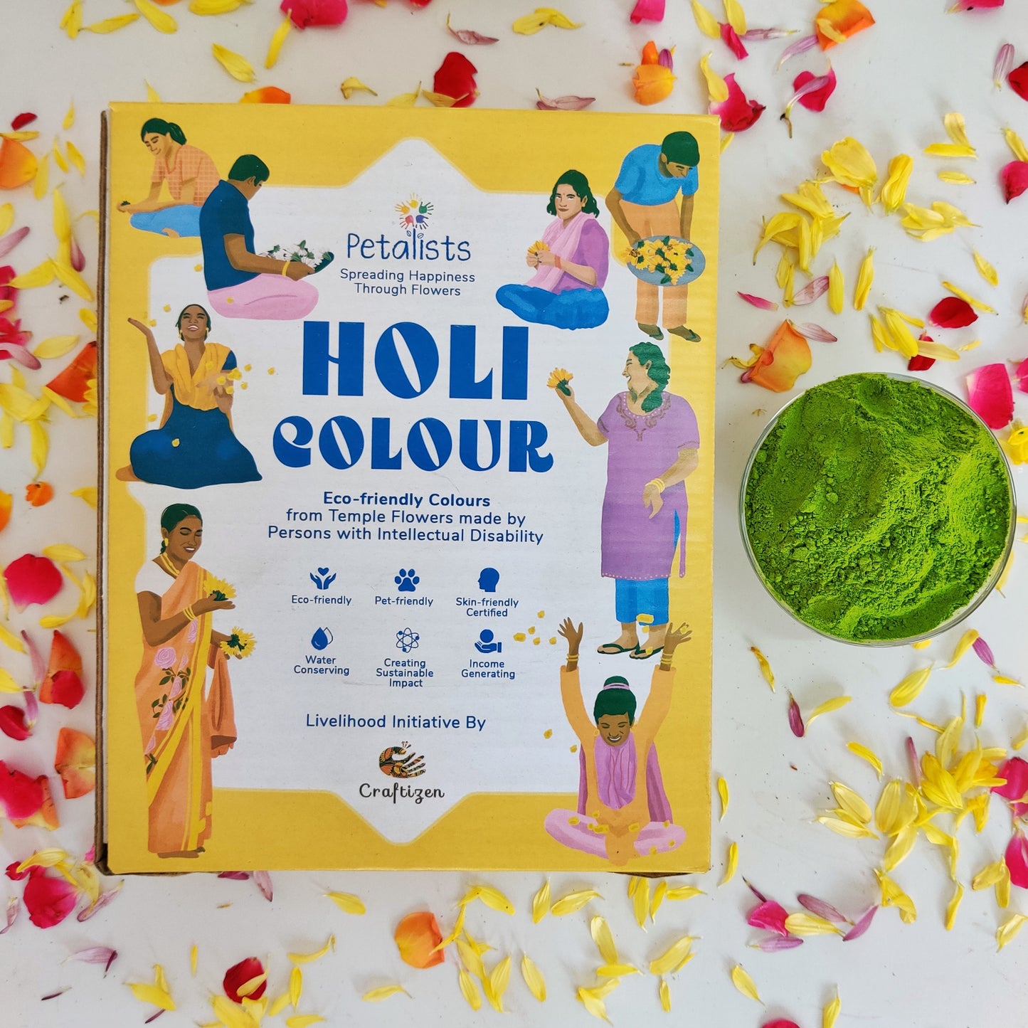 Petalists Eco-Friendly Holi Colour - Green