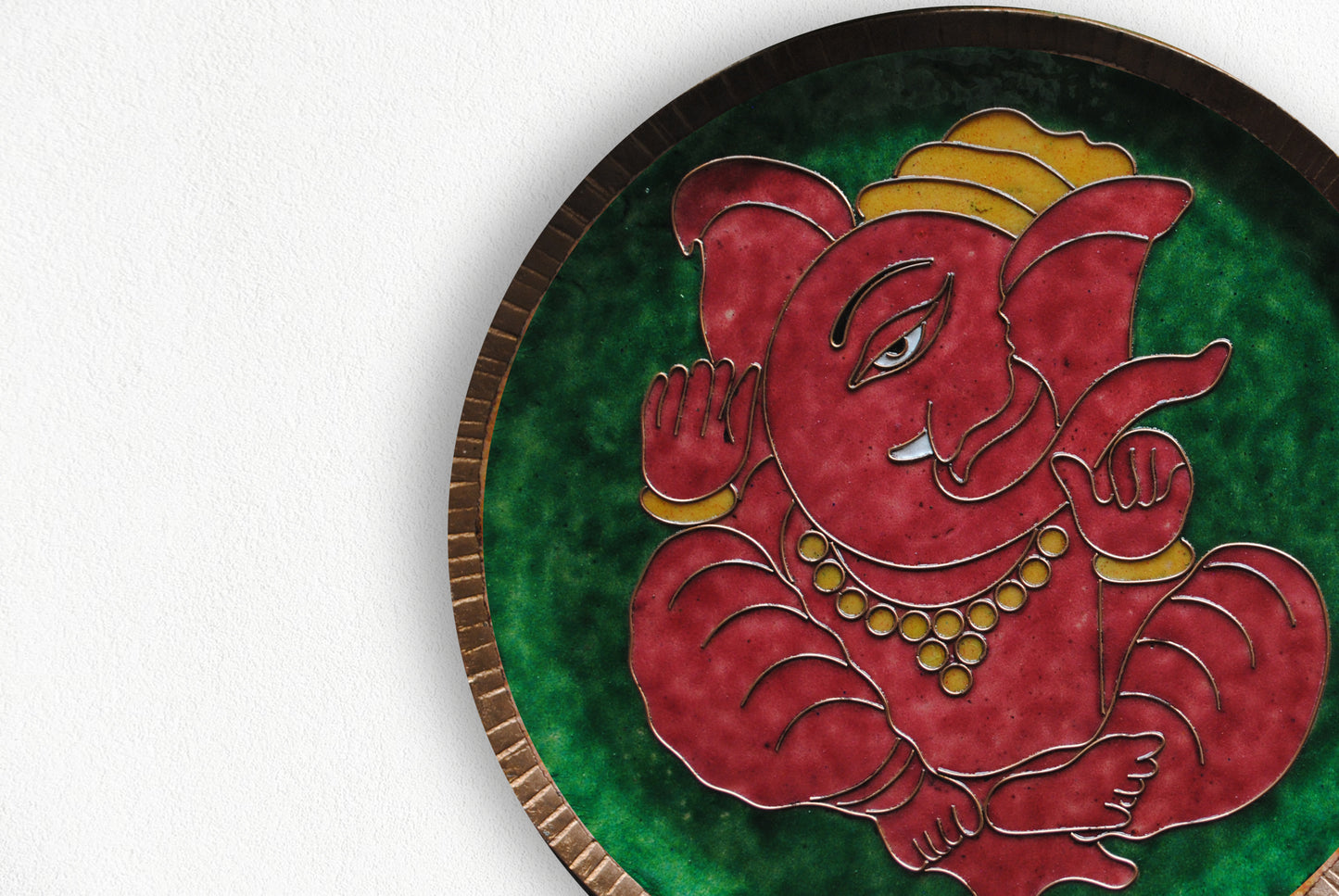 Ekadanta - Ganesha Wallplate (Green)