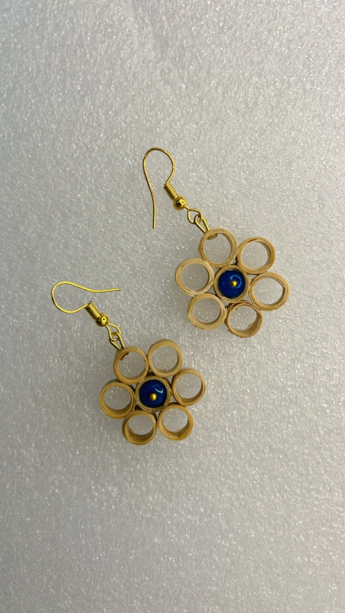 Handcrafted Bamboo Flower Earrings