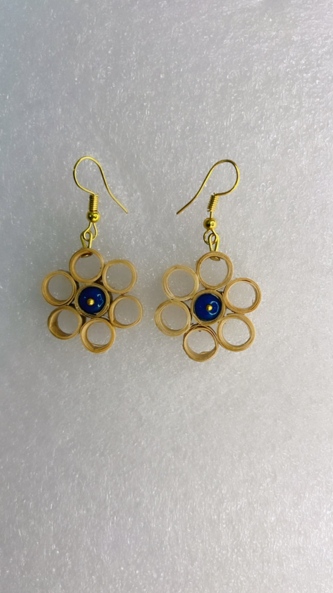 Handcrafted Bamboo Flower Earrings