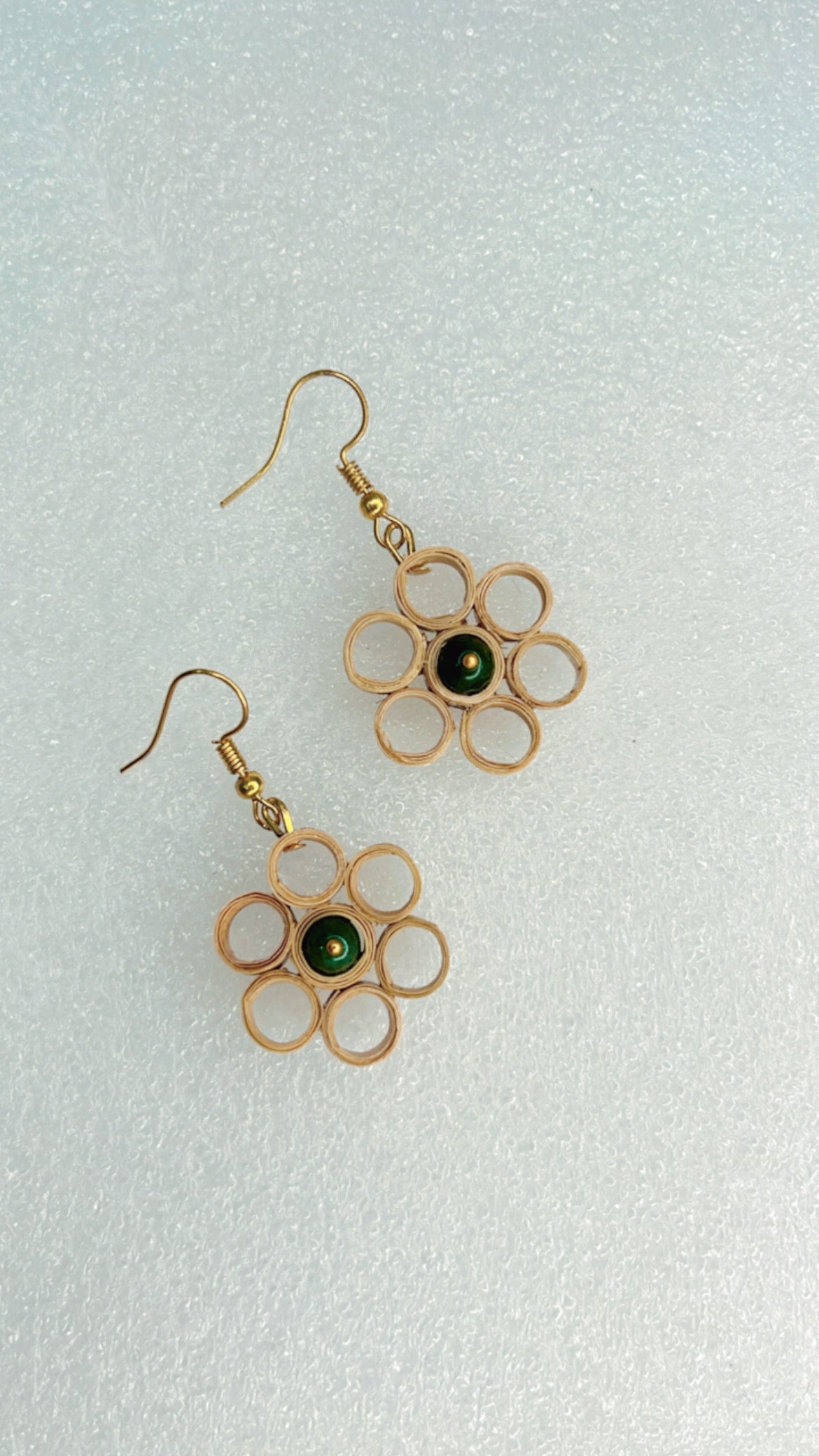 Handcrafted Bamboo Flower Earrings