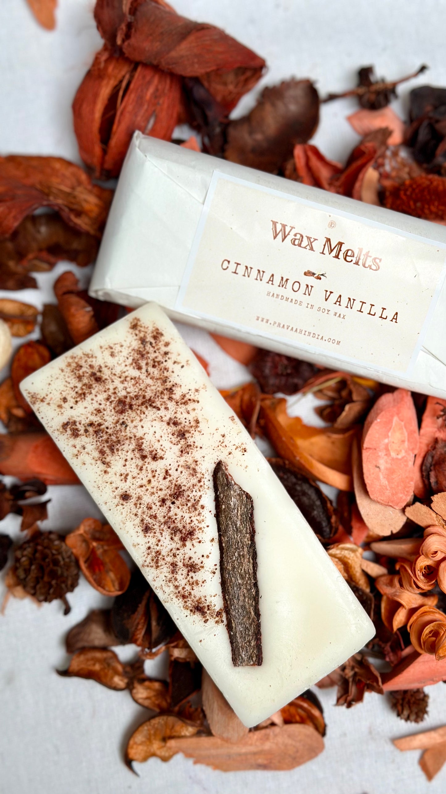 Cinnamon Vanilla Wax Melt Snapbar | Handmade in Pure Soy Wax