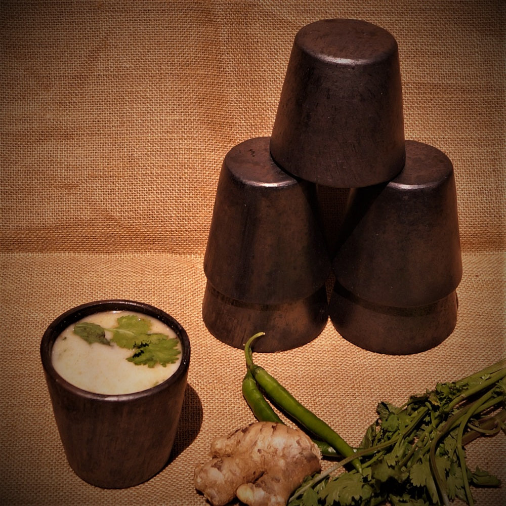 Longpi Black Pottery Tumblers Trapezium Small (Set of 6)