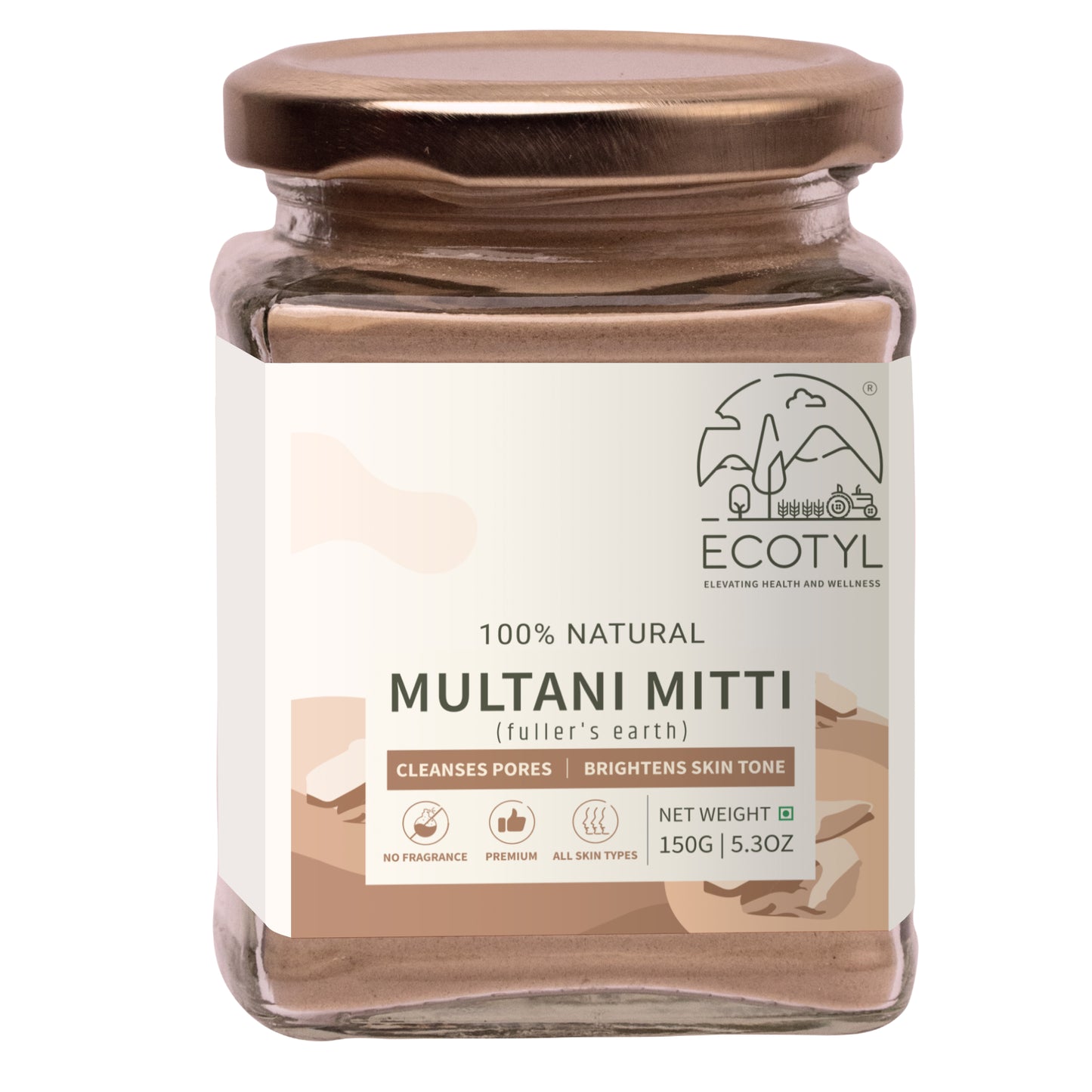 Pure Multani Mitti | Face Pack for Exfoliation & Clear Skin | Bentonite Clay - 150g