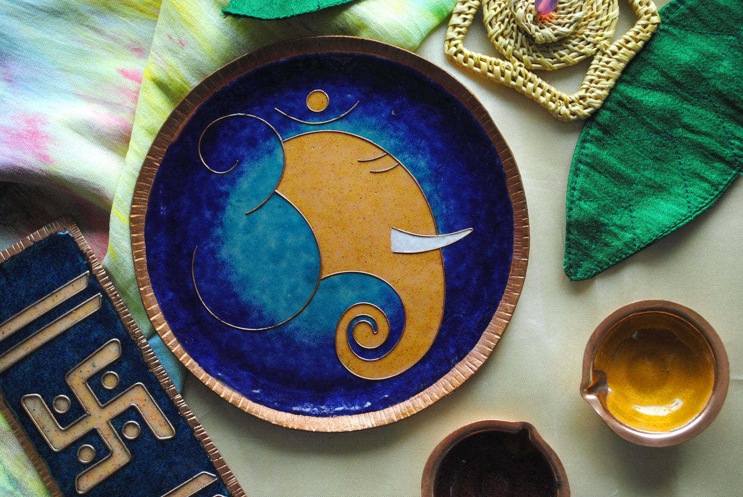 Omkara - Ganesha Wallplate (Blue)