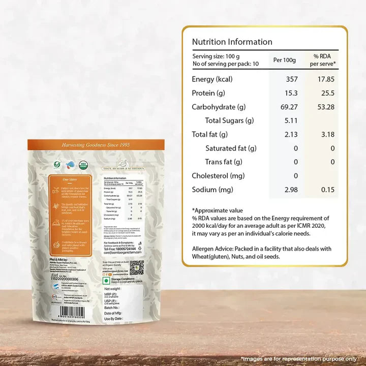 Organic Wheat Whole Khapli (Emmer) (1000 Grams)