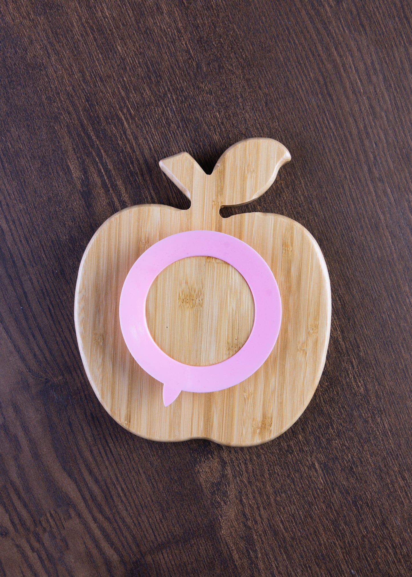 Bamboo Apple Plate with Suction for Kids