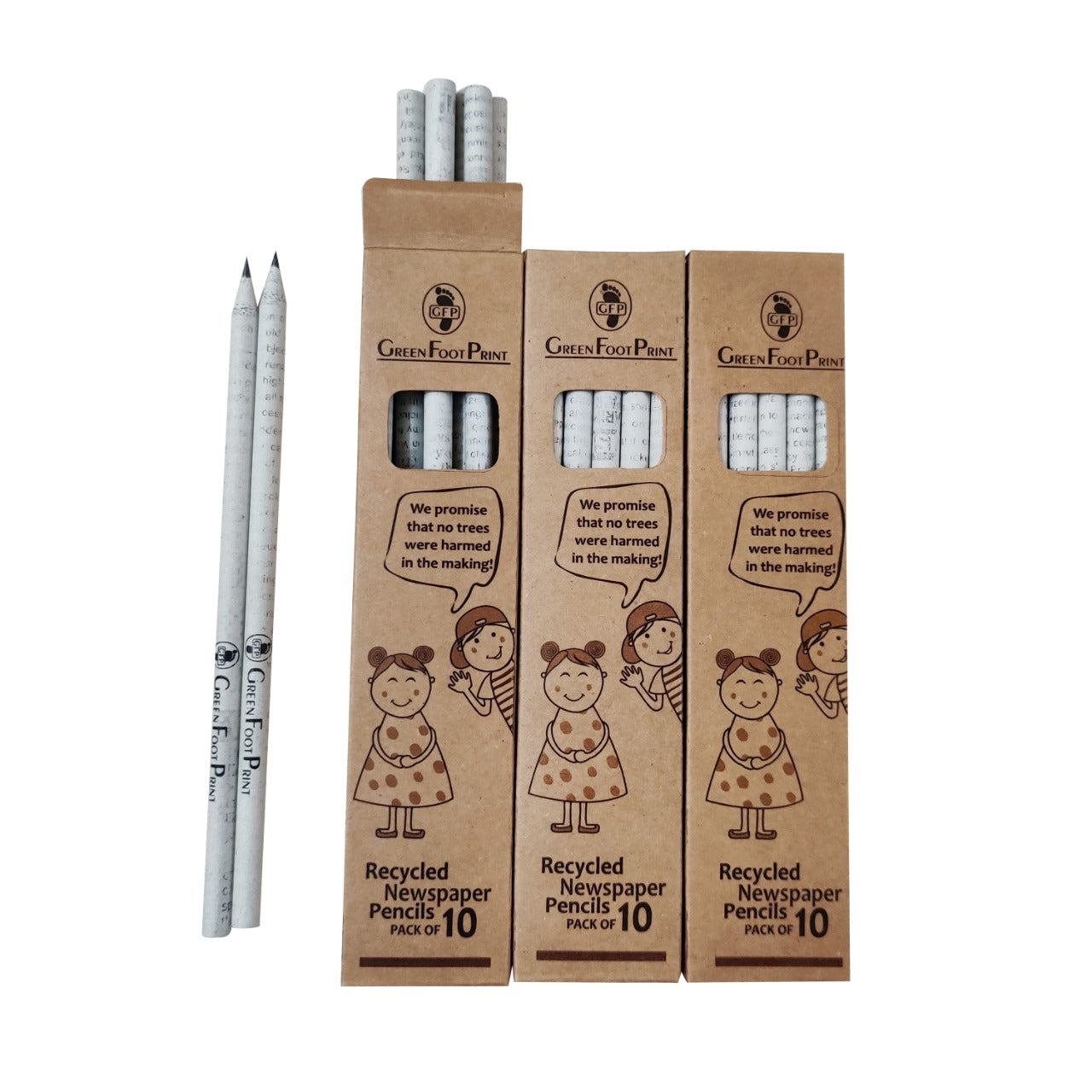 Recycled News Paper Pencils | Pack of 10
