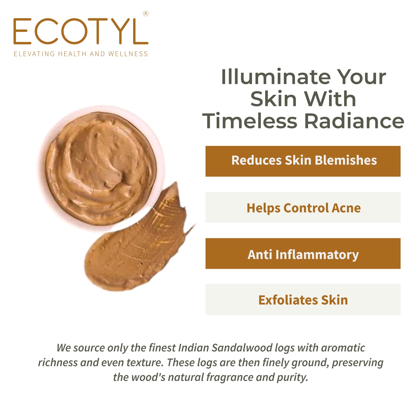 Pure Sandalwood Powder | Face Pack for Skin Brightening & Pore Cleansing | 100g