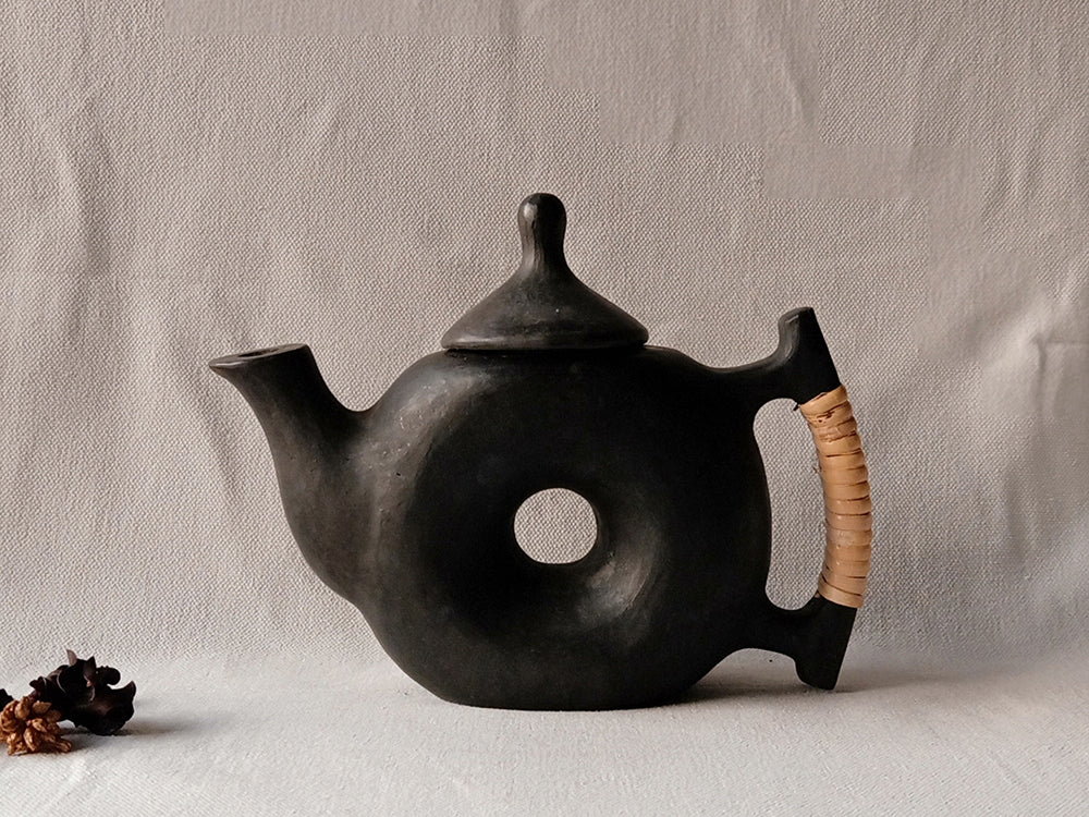 Longpi Black Pottery Chakra Teapot