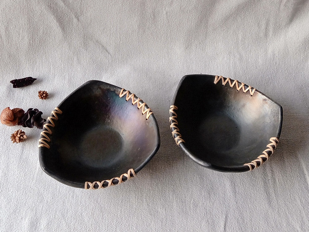 Longpi Black Pottery Triangular Serving Bowl