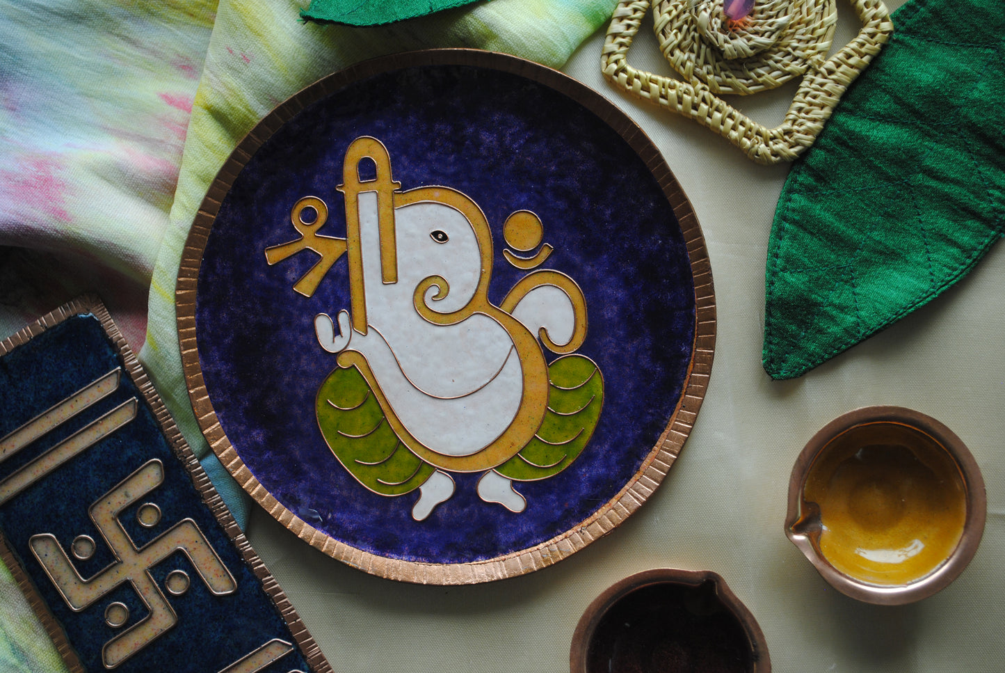Vinayaka - Ganesha Wallplate (Blue)
