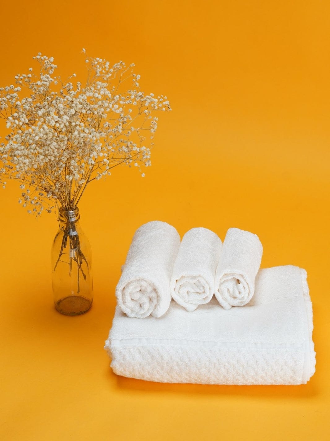 Bamboo Fluffy Bath Set, 1 Bath 560 GSM, 1 Hand and 2 Face Towel Terry 480 GSM - Almost White