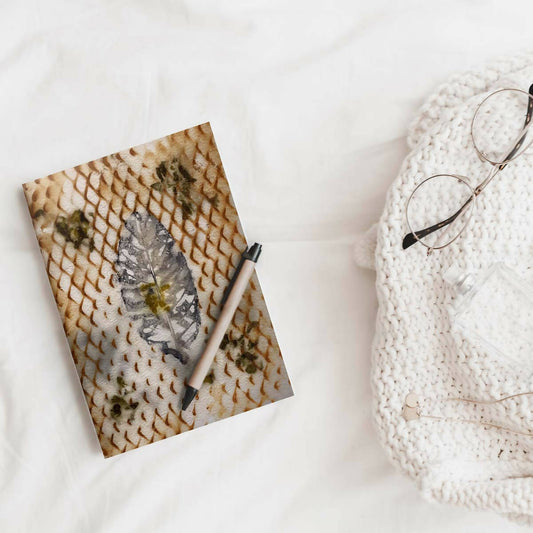 Eco-printed Handmade Journal - Rust Leaf Print