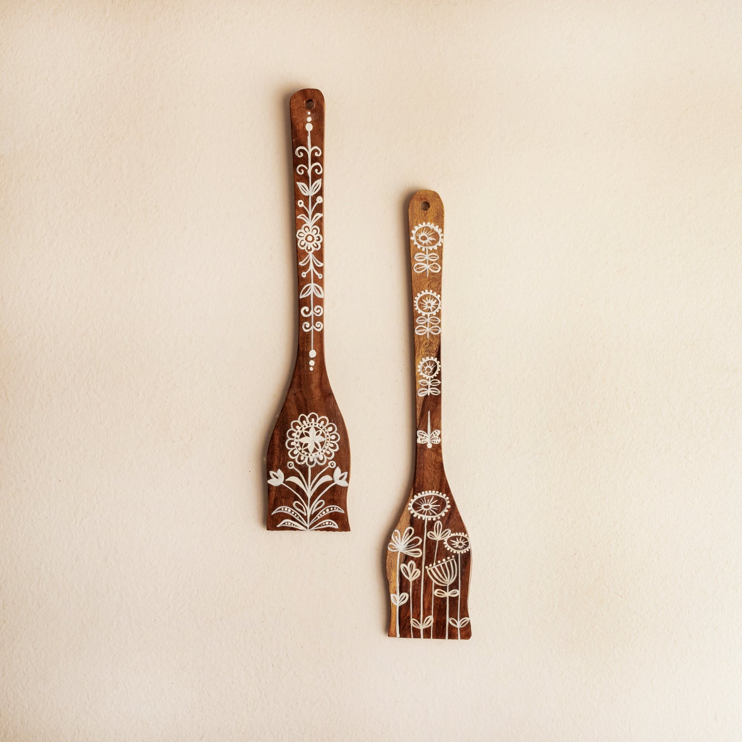 Pragya Sheesham Wood Wall Hanging, Spatula Shape, Set of 2