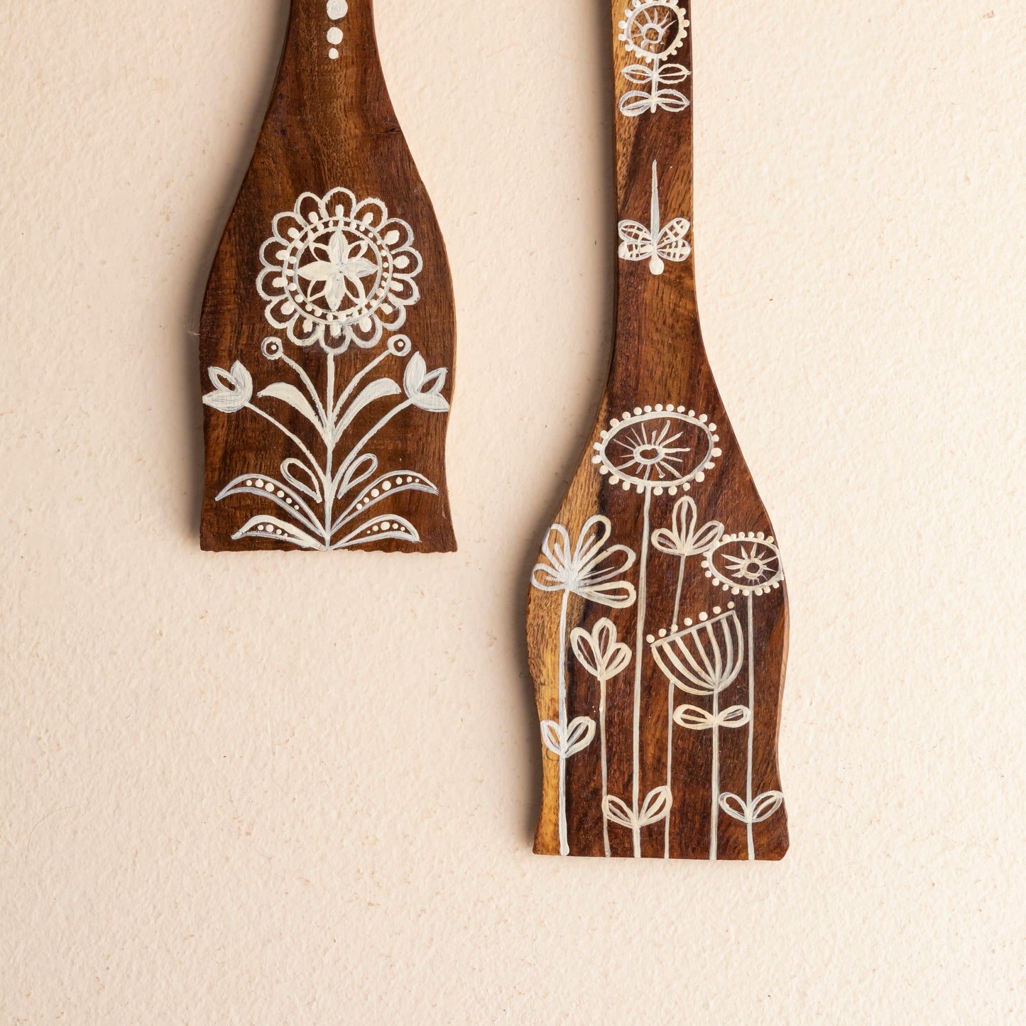 Pragya Sheesham Wood Wall Hanging, Spatula Shape, Set of 2