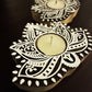 Handcrafted Wooden Diya - Lotus Design (Set of 2)