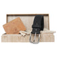 Gift Box Men's: Black Belt and Card Holder