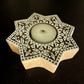 Handcrafted Wooden Diya - Star Design (Set of 2)