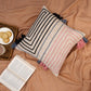 Ivory and Teal Blue Hand Tufted Textured Cotton Designer Lumber Cushion Cover