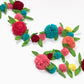 Upcycled Handmade Fabric Flower Decorative Festive Garland String