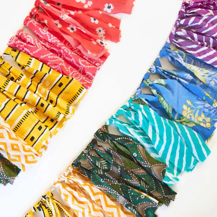 Party Streamer Combo - Rainbow Banner Bunting + Rainbow Fringe Streamer Garland (Pack of 2)