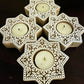 Handcrafted Wooden Diya - Star Design (Set of 2)
