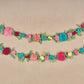 Upcycled Handmade Fabric Flower Decorative Festive Garland String