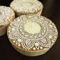 Handcrafted Wooden Diya - Round Design (Set of 3)