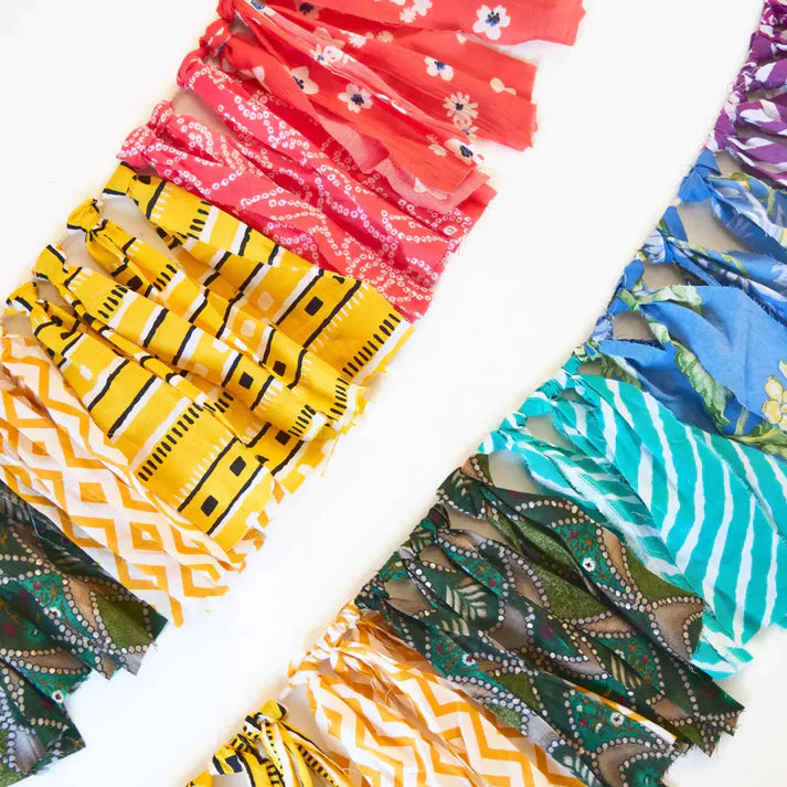 Rainbow Fringe Streamer Garland