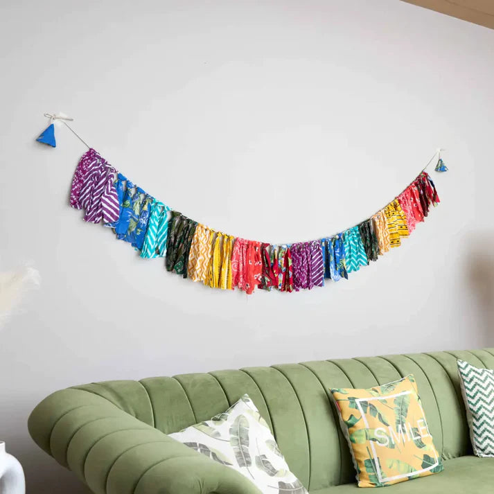Rainbow Fringe Streamer Garland