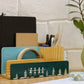 "Dancing Tribal" Hand Painted Wooden Desk Organizer