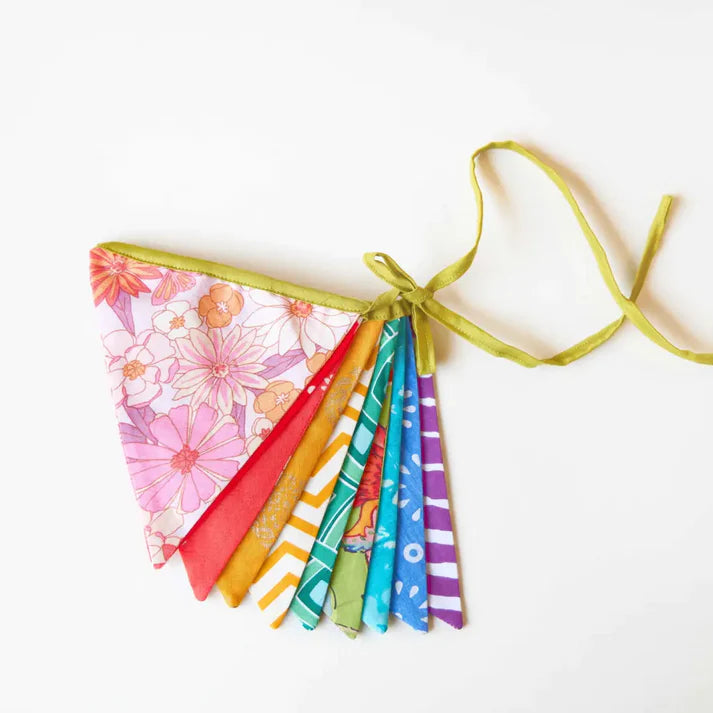 Party Streamer Combo - Rainbow Banner Bunting + Rainbow Fringe Streamer Garland (Pack of 2)