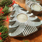 Handcrafted Wooden Christmas Tealight Candle Holders - Set of 2 (1 Christmas Tree + 1 Elf )