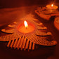 Handcrafted Wooden Christmas Tea Light Candle Holder - Set of 3