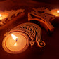 Handcrafted Wooden Christmas Tea Light Candle Holder - Set of 3