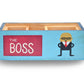 "Boss at Work" Hand Painted Wooden Desk Organizer