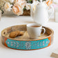 Sidhatva Hand Painted Mango Wood Serving Tray Round Shape I Size-12' I Round Shape