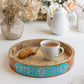 Sidhatva Hand Painted Mango Wood Serving Tray Round Shape I Size-12' I Round Shape