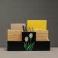 Unblended Petals - Large Size 4 Compartment Petal deign Wooden Desk Organizer