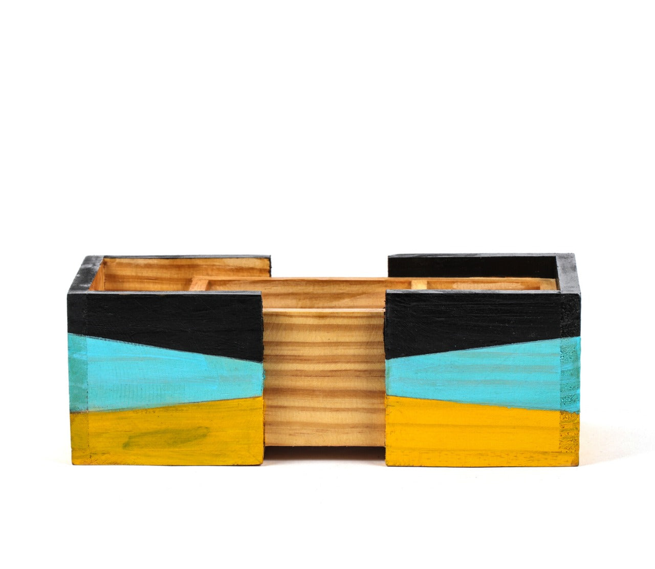 "VINTAGE"  Hand Painted Wooden Desk Organizer